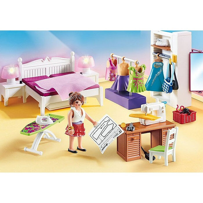 Playmobil 70208 Dollhouse Bedroom with Sewing Corner The Baby Farm